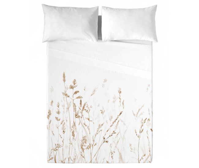 Naturals - juego de sábanas estampadas 3 piezas cama 135 - algodón extra suave - incluye sábana encimera + 1 funda de almohada + 1 sábana bajera- fabricado en españa - rust