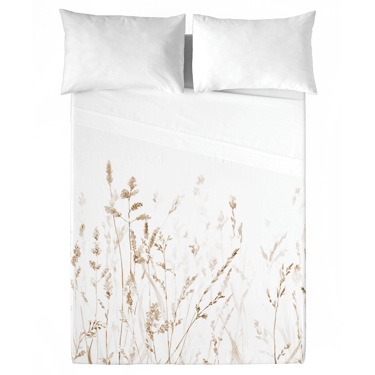 Naturals - juego de sábanas estampadas 4 piezas cama 180 - algodón extra suave - incluye sábana encimera + 2 fundas de almohada + 1 sábana bajera- fabricado en españa - rust