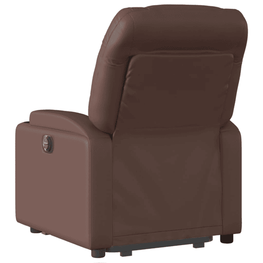 vidaXL Poltrona reclinável elevatória couro artificial castanho vidaXL Poltrona reclinável elevatória couro artificial castanho