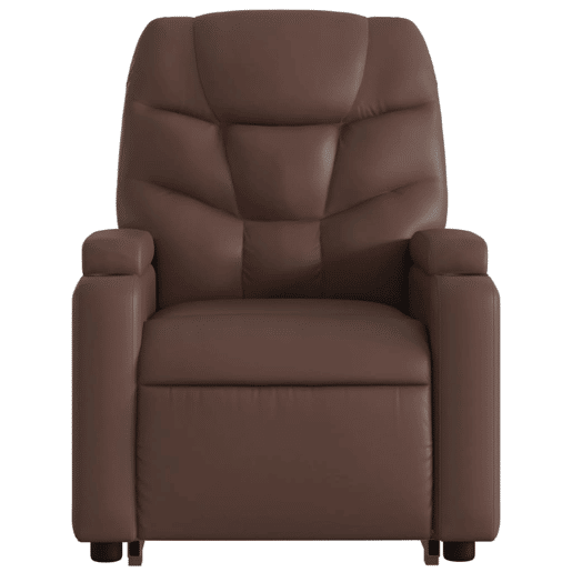 vidaXL Poltrona reclinável elevatória couro artificial castanho vidaXL Poltrona reclinável elevatória couro artificial castanho