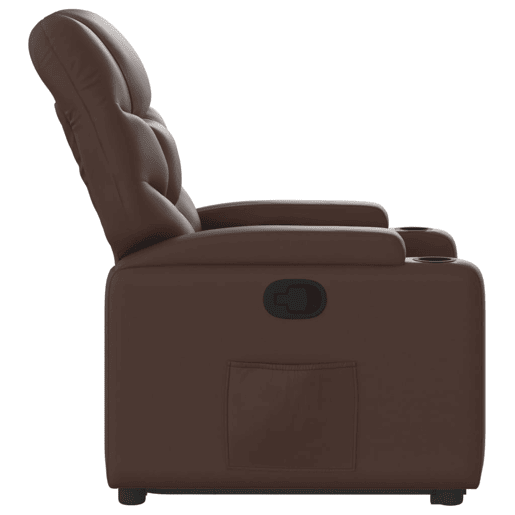 vidaXL Poltrona reclinável elevatória couro artificial castanho vidaXL Poltrona reclinável elevatória couro artificial castanho
