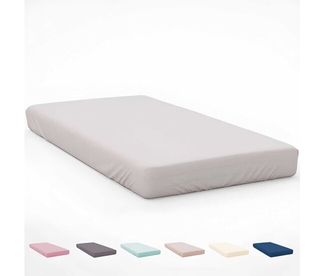 Icehome - sábana bajera ajustable cama 150 - microfibra poliéster - fabricado en españa - gris claro