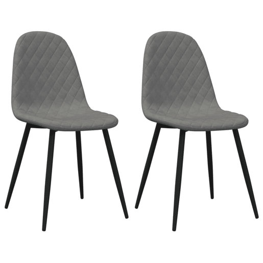 vidaXL Cadeiras de jantar 2 pcs veludo cinzento-claro vidaXL Cadeiras de jantar 2 pcs veludo cinzento-claro
