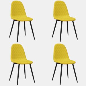 vidaXL Cadeiras de jantar 4 pcs veludo amarelo mostarda