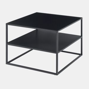 Mesa de centro Solund com 1 prateleira em aço 60x60x45cm - Preto mate en.casa
