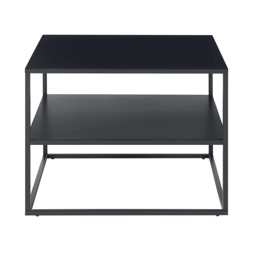 Mesa de centro Solund com 1 prateleira em aço 60x60x45cm - Preto mate en.casa