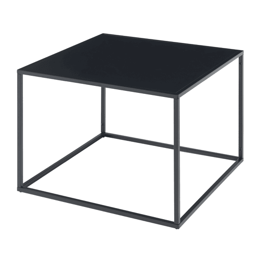 Mesa de centro Solund quadrada em aço 60x60x45cm - Preto mate en.casa