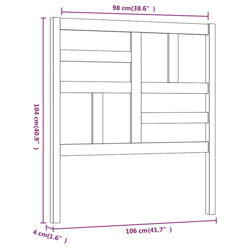vidaXL Cabeceira de cama 106x4x104 cm pinho maciço vidaXL Cabeceira de cama 106x4x104 cm pinho maciço