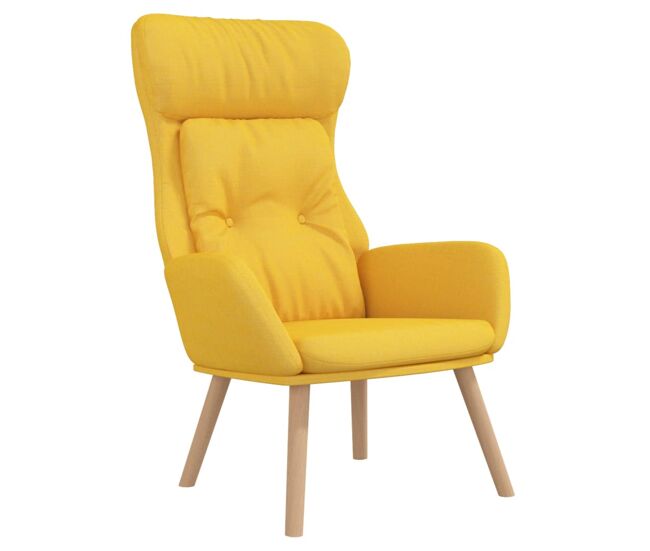Vidaxl sillón de relax de tela amarillo mostaza