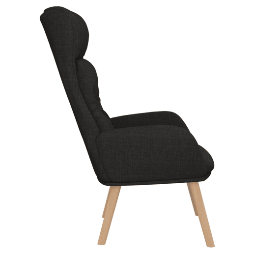 vidaXL Cadeira de descanso tecido preto vidaXL Cadeira de descanso tecido preto