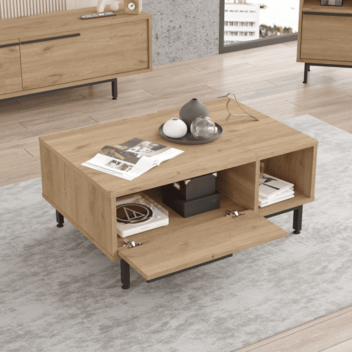 Mesa de centro Majaajoå 90x60x38 cm - Efeito carvalho en.casa