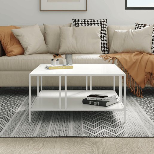 Mesa de centro quadrada Kumlinge 40x80x80 cm - Branco en.casa