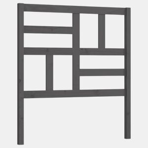 vidaXL Cabeceira de cama 81x4x104 cm pinho maciço cinzento
