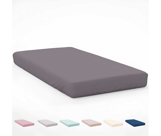 Icehome - sábana bajera ajustable cama 135 - microfibra poliéster - fabricado en españa - gris 7