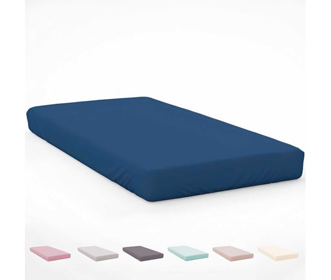 Icehome - sábana bajera ajustable cama 150 - microfibra poliéster - fabricado en españa - azul