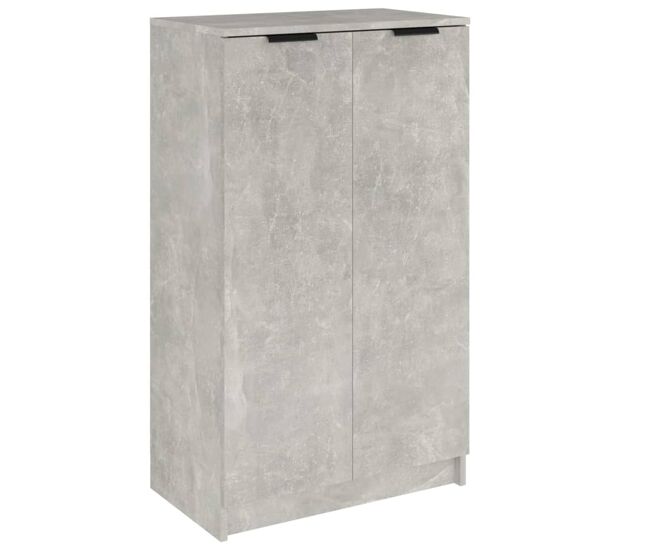 Vidaxl mueble zapatero madera contrachapada gris hormigón 59x35x100 cm