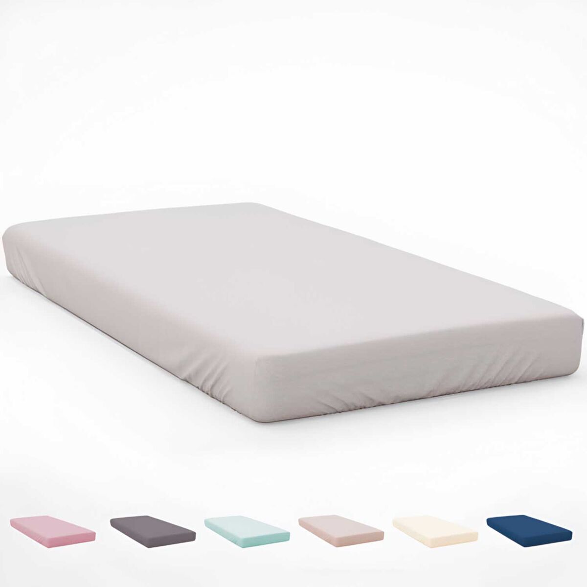 Icehome - sábana bajera ajustable cama 90 - microfibra poliéster - fabricado en españa - gris claro