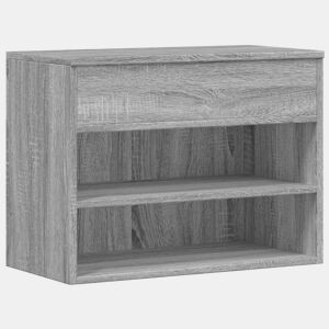 vidaXL Banco sapateira 60x30x45cm derivados de madeira cinzento sonoma