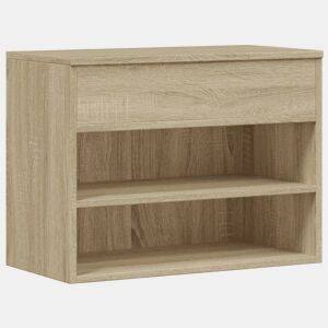 vidaXL Banco sapateira 60x30x45 cm derivados madeira carvalho sonoma