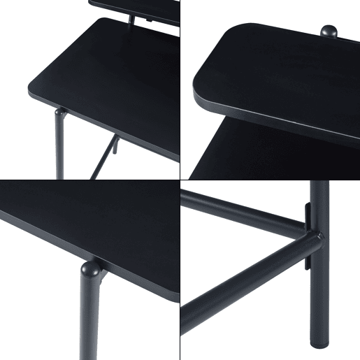 Secretária Samnanger com prateleira em aglomerado 120x55x88cm - Preto en.casa