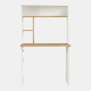 Tópisa secretária com estante 149x90x52cm - CarvalhoBranco en.casa