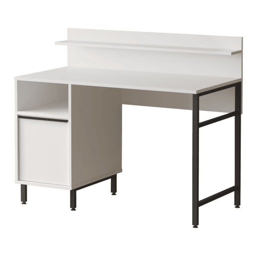 Secretária Fajaarire com compartimento 120x60x100cm - Branco en.casa