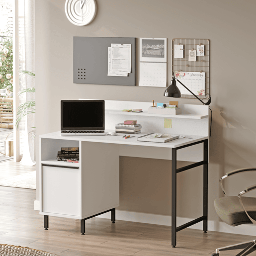 Secretária Fajaarire com compartimento 120x60x100cm - Branco en.casa
