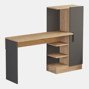 Secretária Varhalo com armário 120x153x40 cm - CarvalhoAntracite en.casa