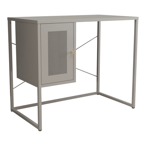 Secretária Sund com compartimento em aço 75x100x50cm - Cinzento en.casa