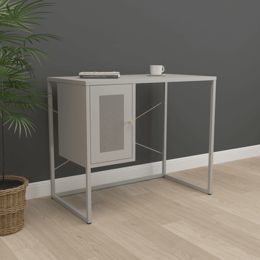 Secretária Sund com compartimento em aço 75x100x50cm - Cinzento en.casa