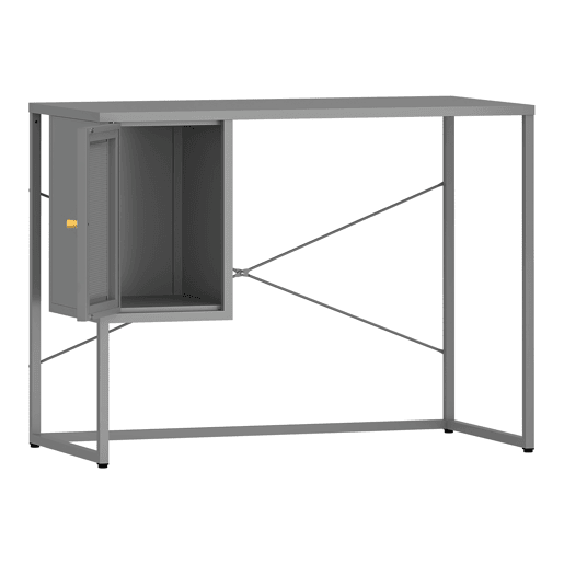 Secretária Sund com compartimento em aço 75x100x50cm - Cinzento en.casa