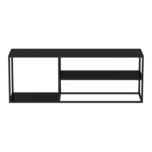 Mesa de centro Solund com 2 prateleiras em aço 120x50x50cm - Preto mate en.casa