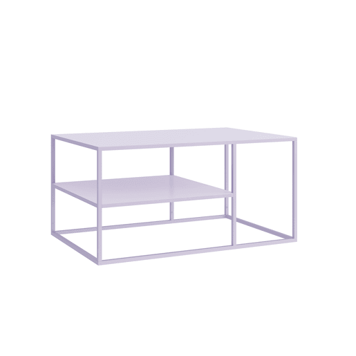 Mesa de centro Solund retangular em aço 45x90x60 cm - Violeta en.casa Mesa de centro Solund retangular em aço 45x90x60 cm - Violeta en.casa