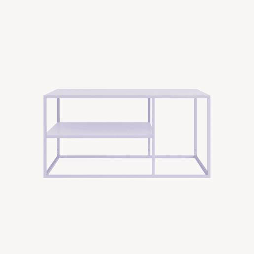 Mesa de centro Solund retangular em aço 45x90x60 cm - Violeta en.casa Mesa de centro Solund retangular em aço 45x90x60 cm - Violeta en.casa