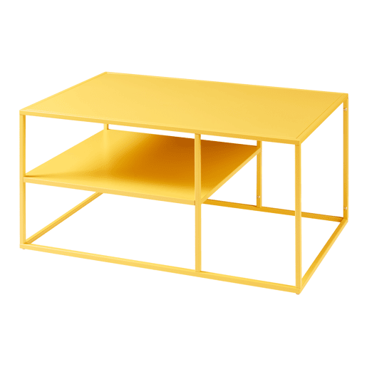 Mesa de centro Solund retangular em aço 45x90x60 cm - Amarela en.casa