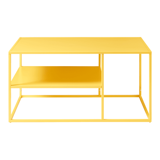 Mesa de centro Solund retangular em aço 45x90x60 cm - Amarela en.casa
