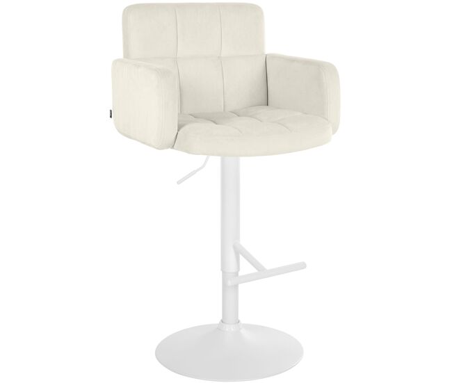 Taburete de bar los angeles terciopelo crema 56x60x93 cm