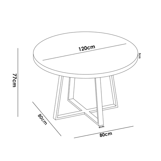 Mesa de jantar com efeito madeira
