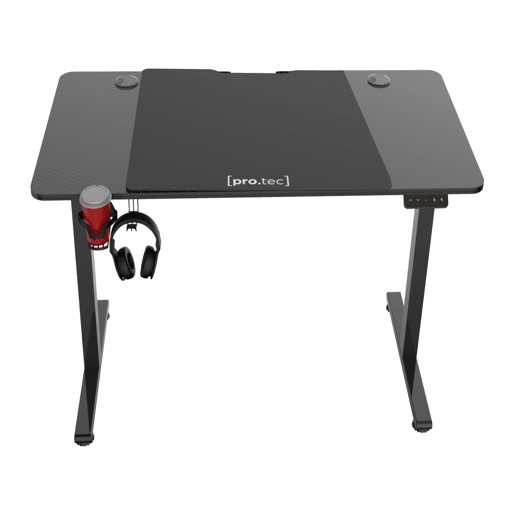 Secretária regulável em altura Stryn aglomeradoaço 120x60cm - Preto pro.tec