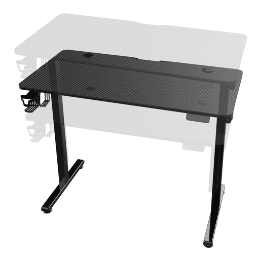 Secretária regulável em altura Stryn aglomeradoaço 120x60cm - Preto pro.tec