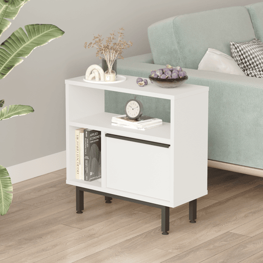Mesa de apoio Vesanto 60x60x26 cm multiusos - Branco en.casa