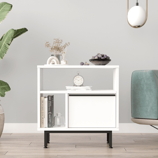 Mesa de apoio Vesanto 60x60x26 cm multiusos - Branco en.casa