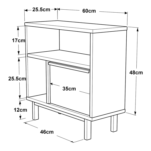 Mesa de apoio Vesanto 60x60x26 cm multiusos - Branco en.casa