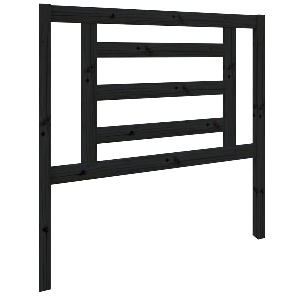 Vidaxl cabecero de cama madera maciza de pino negro 96x4x100 cm