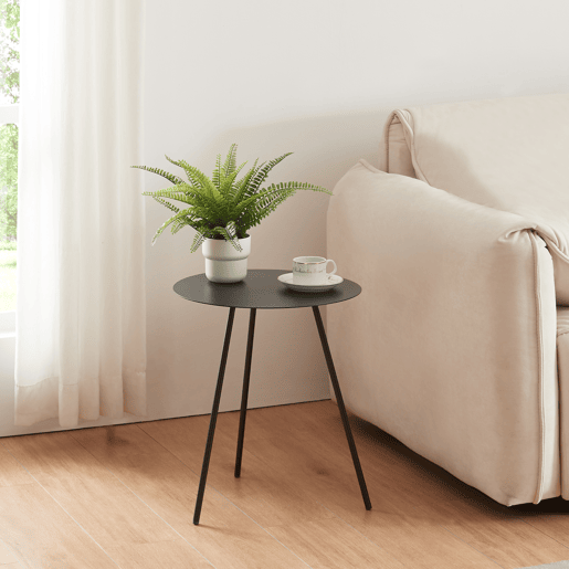 Mesa de apoio redonda Sula 3 pés metal 45xØ40cm - Preto en.casa