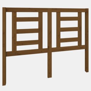 vidaXL Cabeceira de cama 126x4x100 cm pinho maciço castanho mel