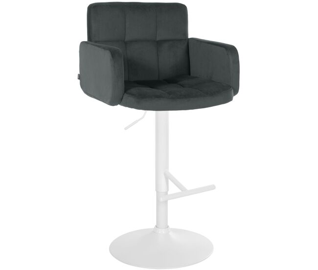 Taburete de bar los angeles terciopelo gris oscuro 56x60x93 cm
