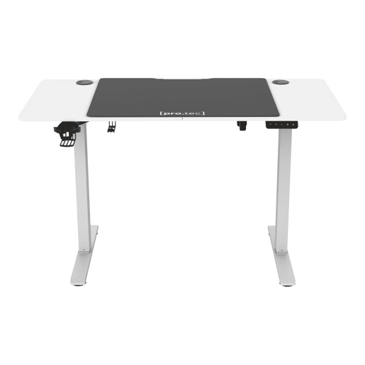Secretária regulável em altura Stryn com rodízios 72-117 x 120 x 60 cm - Branca pro.tec