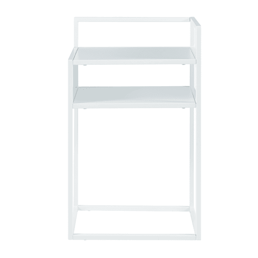 Mesa de apoio Riihimäki com prateleira em aço 65x40x30cm - Branco mate en.casa