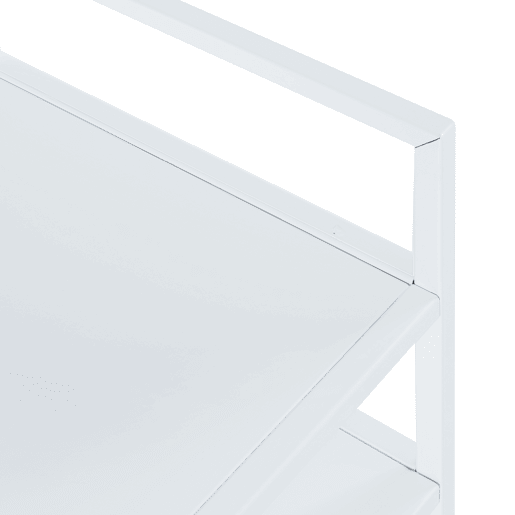 Mesa de apoio Riihimäki com prateleira em aço 65x40x30cm - Branco mate en.casa